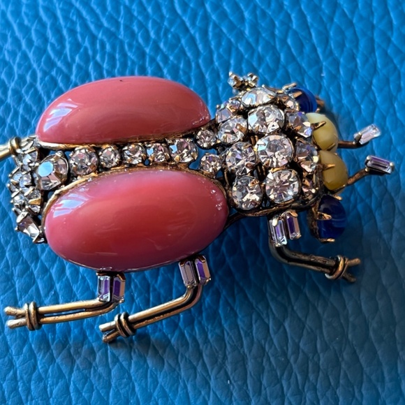 Vintage IRADJ MOINI Large Beetle Insect Bug Brooch Pin Costume Jewelry - Picture 5 of 11